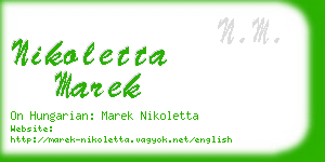 nikoletta marek business card